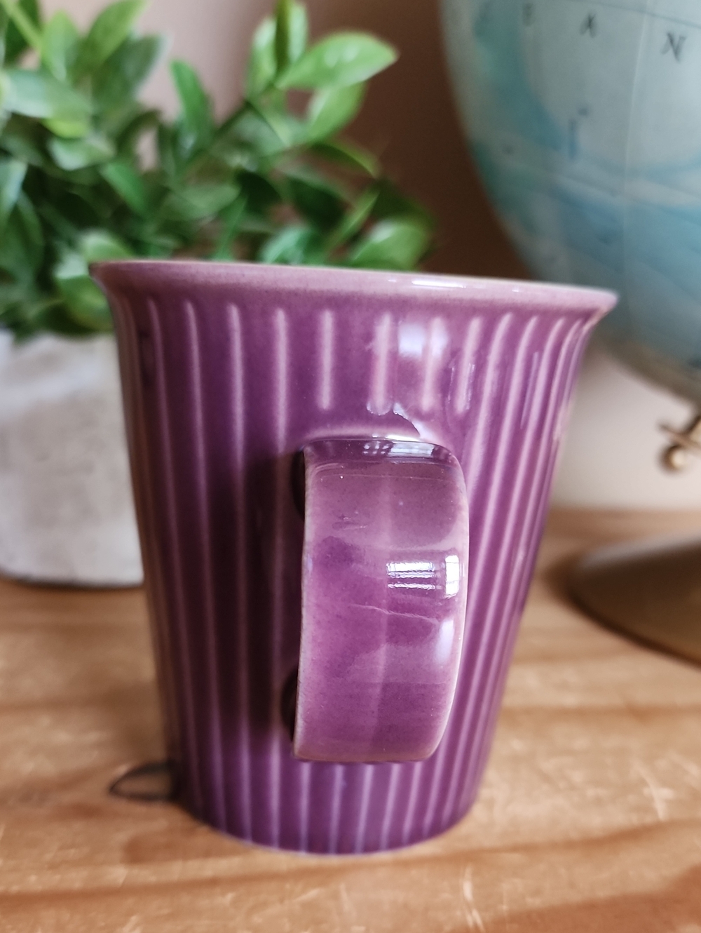 Purple Ribbed Ceramic Mug - Home Dining - Picture 3 of 11